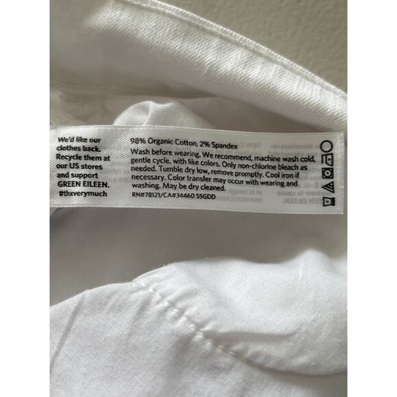 Eileen Fisher Women's Size 10 White Mid Rise Tapered Casual Everyday Denim Pants - Picture 4 of 10